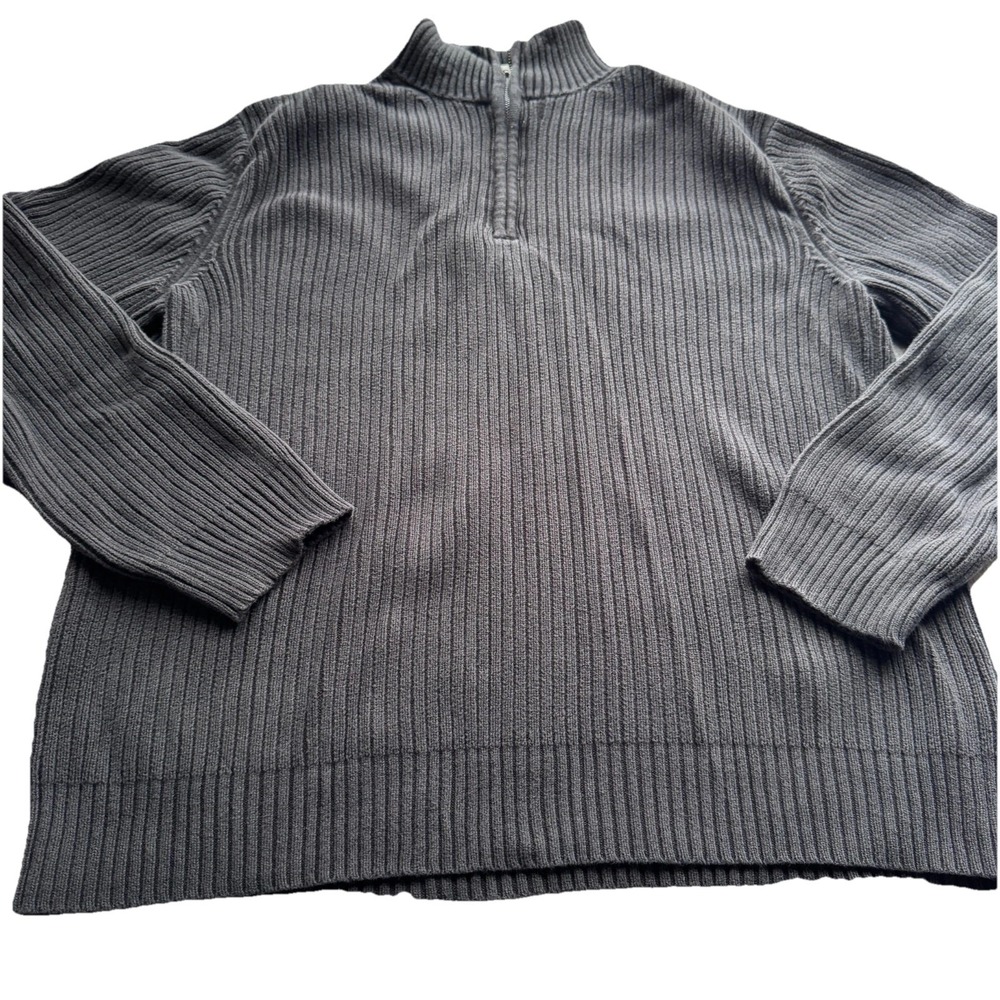 Calvin Klein Long Sleeve Sweater Black Men's Size Large Mens Cotton Half Zip Top